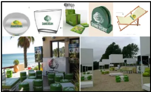 Figure 4: Somersby merchandising and POS decoration materials  Source: Unicer at  Somersby Launch Case  