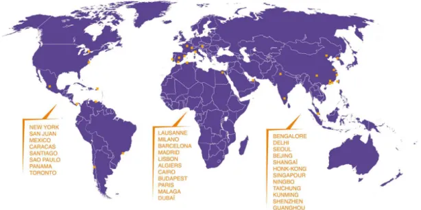 Figure 2.2: Train and metro lines around the world that employed the B-Method. Source: http://www.methode-b.com/en/b-method/