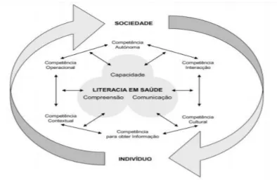 Figura 3- Modelo Conceptual da Literacia em Saúde. Fonte: Mancuso (2008; pág.251) cit