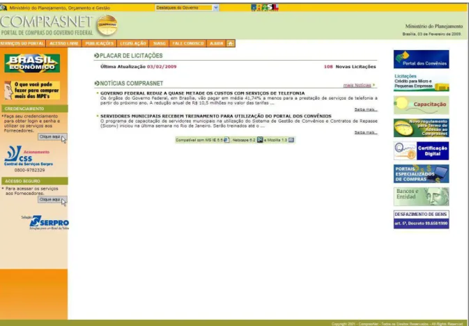 Figura 7  – Homepage do Portal Comprasnet  