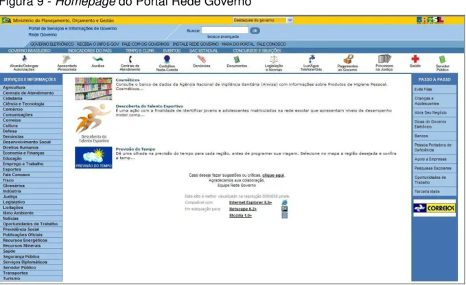 Figura 9 - Homepage do Portal Rede Governo 