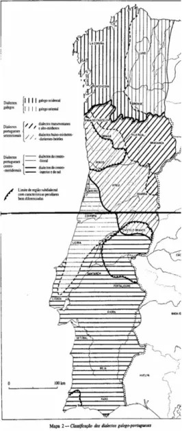 Figure ı. Classification of the Galician-Portuguese Dialects (Cintra, 1995: 162- 162-163)