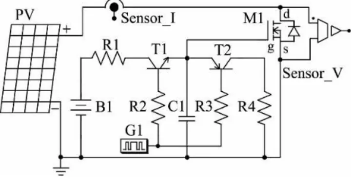 Figura 3.4 - Circuito simplificado da ferramenta que traça as curvas do módulo FV. 