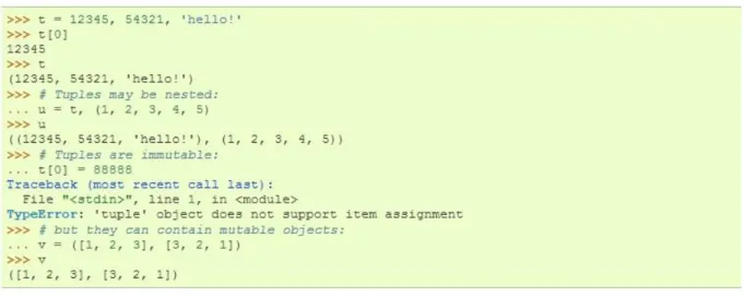 Fig. 3.4 - Python: Tupples [19] 