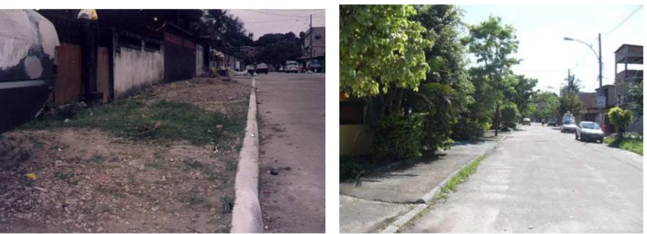 Figura 9 e 10– Transformação das calçadas ano 2001 e ano de 2008        