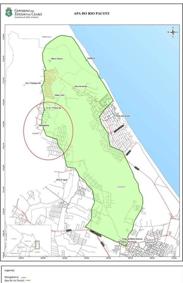 Figura 1- Mapa da Área de proteção Ambiental (APA) do rio Pacoti.