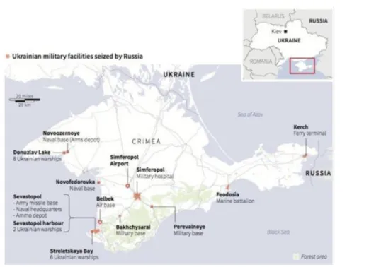 Figura 7 - Bases militares na Crimeia  Fonte: (Bender, 2015) 