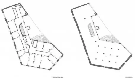 Fig. 09. Planta do pavimento tipo de habitações e planta de cobertura 
