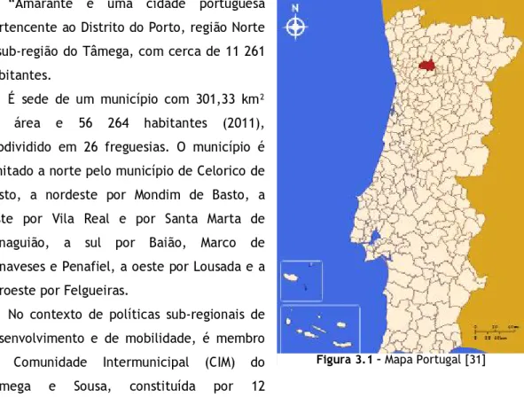 Figura 3.1 – Mapa Portugal [31] 