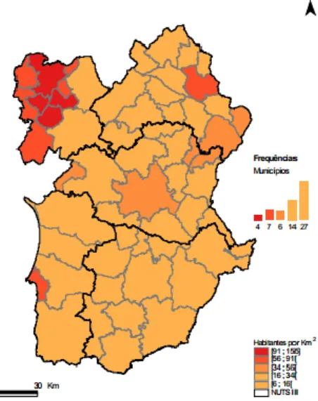Figura 5: Densidade Populacional Alentejo 2011 
