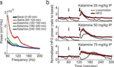 Figure 3 | Hippocampal high-frequency oscillations (HFO: 110–160 Hz) increase during acute NMDAR blockade by ketamine