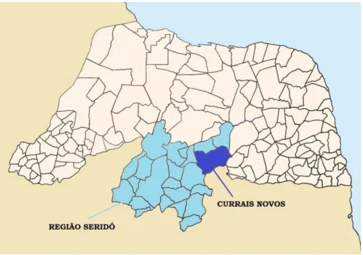 Figura 1: Localização de Currais Novos no Estado do Rio Grande do Norte 