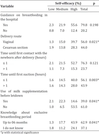 Table 3   –  Care  routines  linked  to  the  practice  of  breastfeeding,  referred  to  by  the  puerperal  women  researched