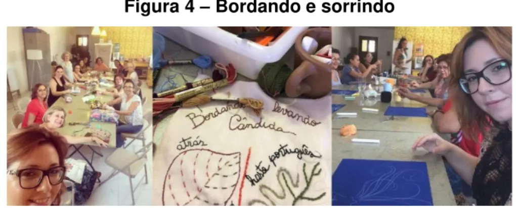 Figura 4  –  Bordando e sorrindo 