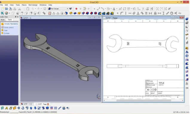Figura 2.1: Exemplo em FreeCAD (https://goo.gl/Si07tK) 