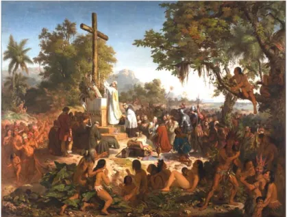 Figura 6: Victor Meireles de Lima (1832-1903).  A Primeira Missa no Brasil , 1860. (Óleo sobre tela, 270 x 357  cm)