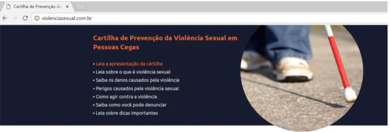Figura 4  – Tela 1: Apresentação da cartilha educativa virtual sobre prevenção  da violência sexual