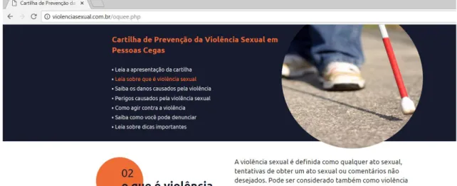 Figura  5  –  Tela  2:  O  que  é  violência  sexual.  Cartilha  educativa  virtual  sobre  prevenção da violência sexual