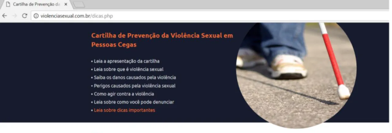 Figura  10  –  Tela  7:  Dicas  importantes.  Cartilha  educativa  virtual  sobre  prevenção da violência sexual