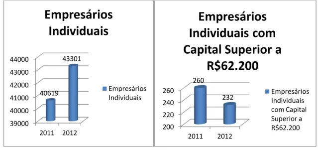 Figura 1. Empresários Individuais com capital superior ou igual a R$62.200  criados em 2011 e 2012 