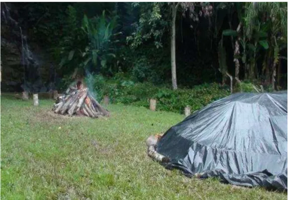 Figura 5: Fogo sagrado e tenda coberta. Foto: Karina Braga