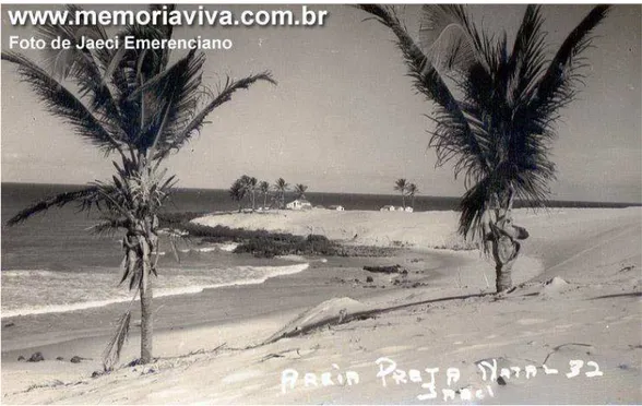 Figura 3 - Praia de Areia Preta no ano de 1932 .  Fonte: http://www.memóriaviva.com.br 