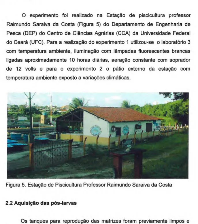 Figura 5. Estação de Piscicultura Professor Raimundo Saraiva da Costa 