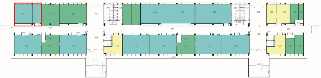 Figure 13 – Architectural plan of the fourth floor of C1 building at FCUL 