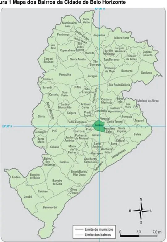 Figura 1 Mapa dos Bairros da Cidade de Belo Horizonte 