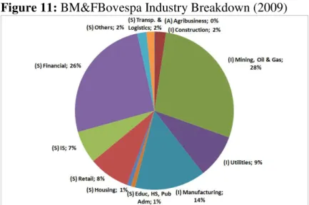Figure 11:  BM&amp;FBovespa Industry Breakdown (2009) 