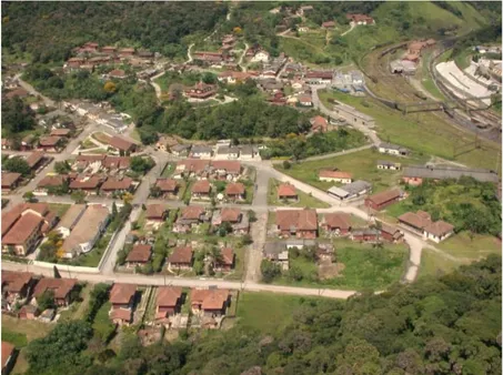 Figura 2: Vista aérea da porção do território de Paranapiacaba considerada como sítio histórico  urbano