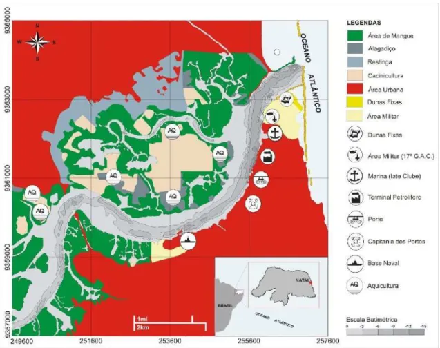 Tabela  4.1. Dados  de  campo  para  a  amostragem  de  sedimento  de  fundo  no  estuário  Potengi/RN.