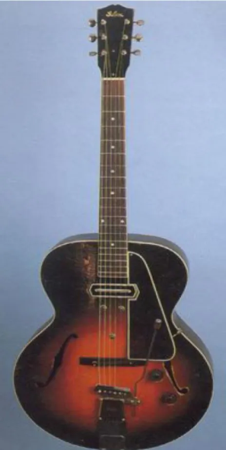 Figura 10: Gibson ES-150 de 1938, guitarra hollowbody in Gruhn, G. &amp; Carter, W. [1994] Electric Guitar  and basses: a photographic history