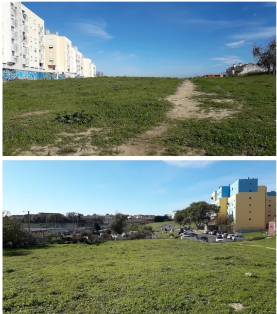 Figure 12. The vacant plot identified as location for green space development between the Marvila library and the train  station