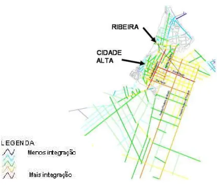 Figura 11: Modelagem axial da Ribeira por volta de 1940 (sobre plantas cedidas pela CAERN)