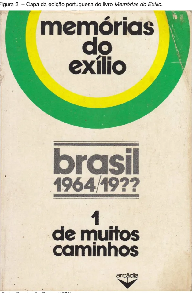 Figura 2  – Capa da edição portuguesa do livro Memórias do Exílio. 