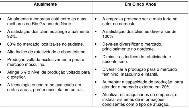 Tabela 4.3  Visão da empresa. 