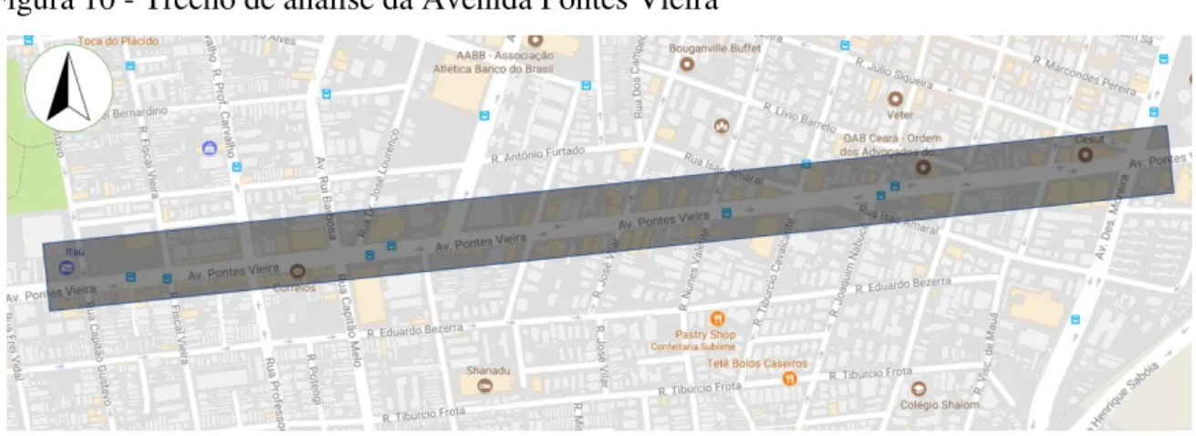 Figura 10 - Trecho de análise da Avenida Pontes Vieira 