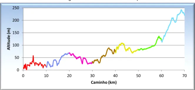 Gráfico 3  – Perfil longitudinal de leste a oeste da maior parte da bacia. 