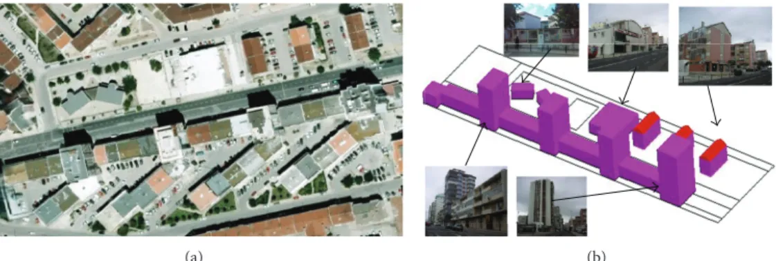 Figure 5: Schematic of the real street and its CFD model.