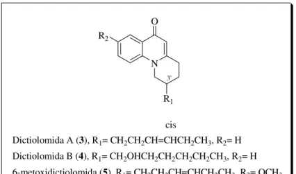 Figura 6. Dictiolomidas A, B e 6-metoxidictiolomida. 