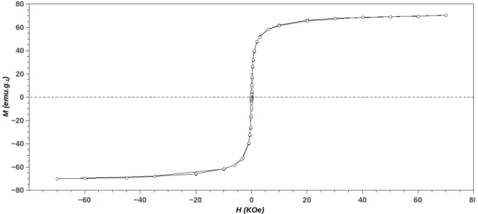 Figura 2.4 – Curva de magnetização-desmagnetização em função do campo magnético (M x  H) a 300 k para SPIONs