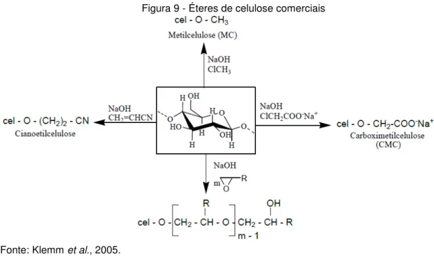 Figura 9 - Éteres de celulose comerciais 