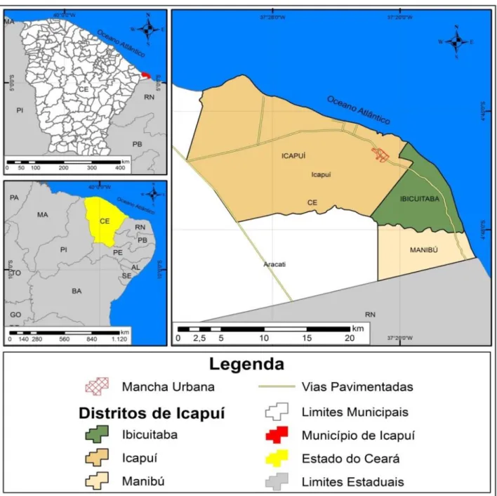 Figura 1 - Mapa de localização do Município de Icapuí. 