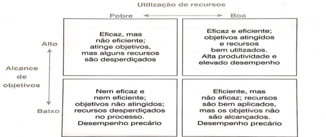 Figura 1  –  A eficiência e a eficácia. 