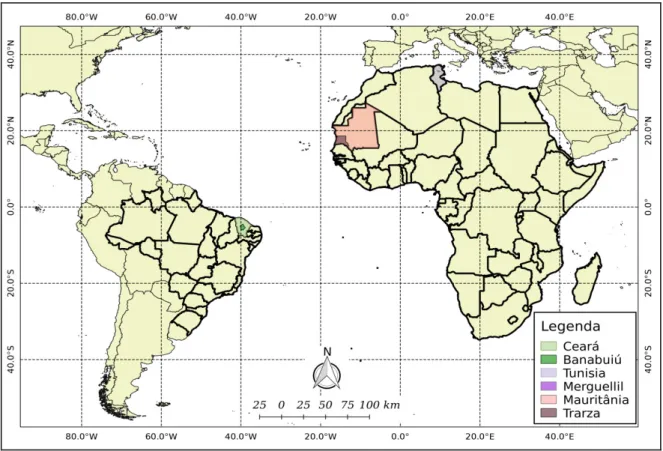 Figura 1 - Figura 1  –  Mapa de localização das três regiões analisadas neste e estudo