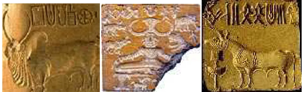 Figura 1 – Selos de argila encontrados nos sítios arqueológicos do vale do Indo-Sarasvati 