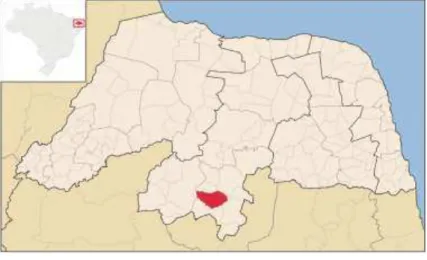 Figura 4 - Localização geográfica de Jardim do Seridó-RN no mapa do Rio Grande do Norte