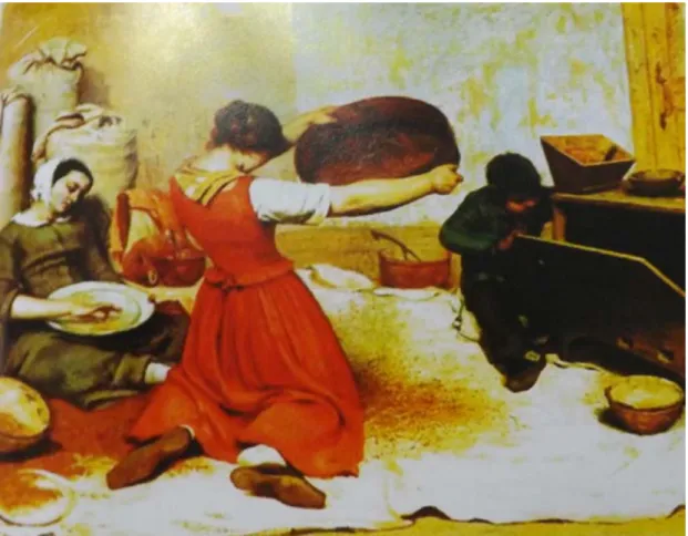 Figura 3 - Peneiradoras de trigo. [1853-1854]. Óleo sobre tela, 131 x 167 cm. 