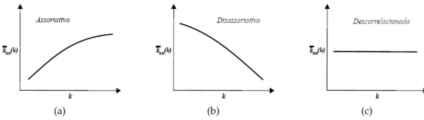 Figura 2.6: Grau médio dos vizinhos mais próximos. Esta quantidade mede quão correlacionados está o grau médio dos primeiros vizinhos de sítios com conectividade k